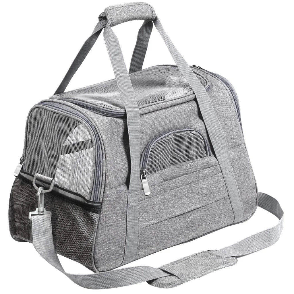 Pet Carrier Travel Bag for Cats & Small Dogs with Cozy Bed
