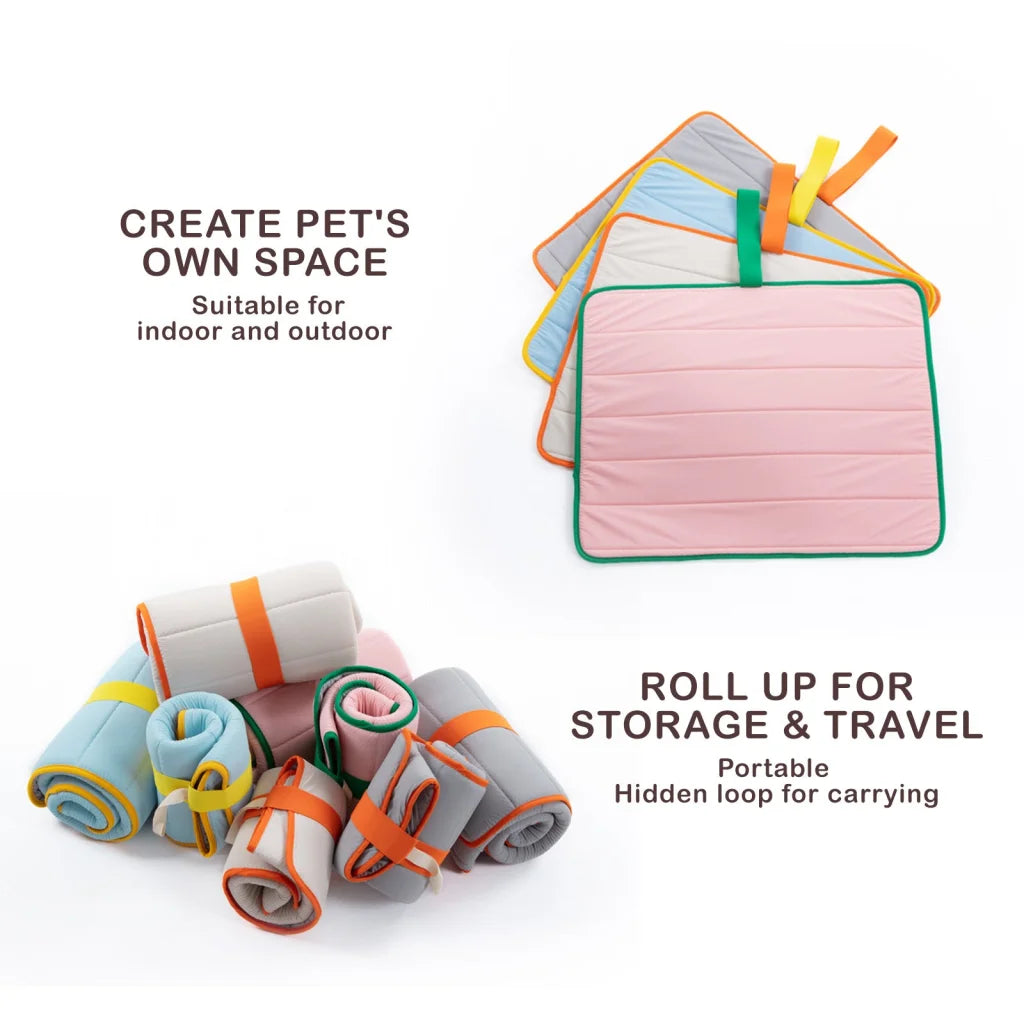 Pet Cooling Mat Dog Non-Slip Travel Roll-Up Cool Pad Bed