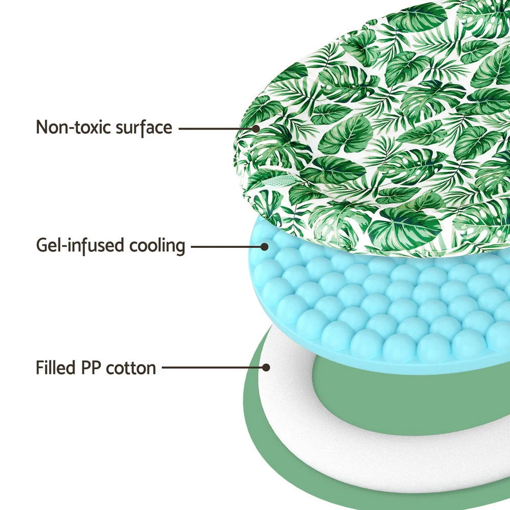 Pet Cooling Mat Gel Self-Cool Dog Cat Puppy Pad Large Round