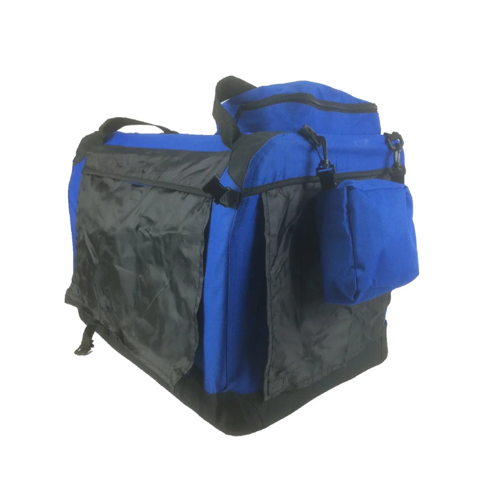 Pet Crate Foldable Soft with Curtain XL - Blue - Pet Care