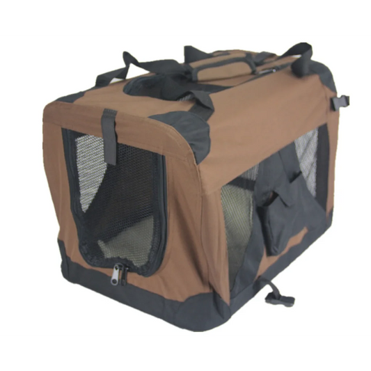 Pet Crate XL Portable Foldable Dog Puppy Cat Soft - Brown