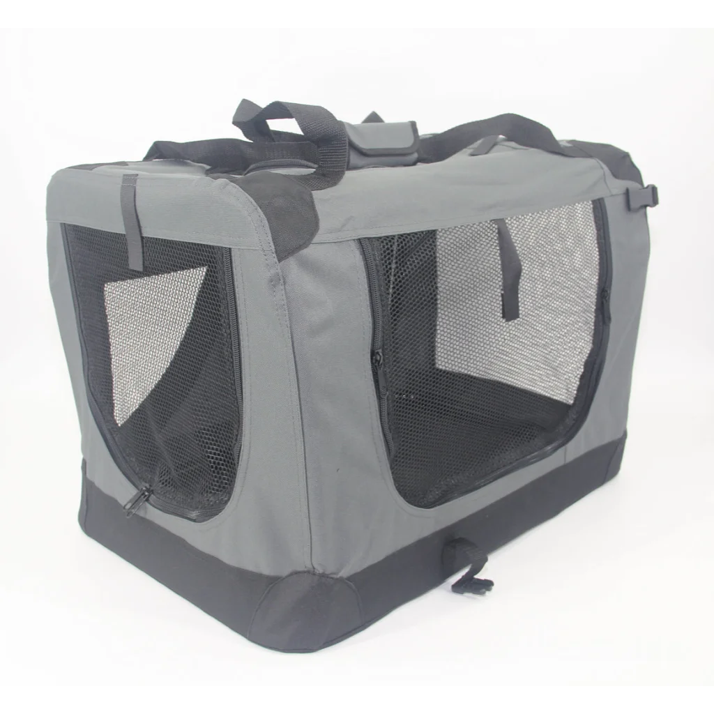 Pet Crate XL Portable Foldable Dog Puppy Cat Soft - Grey