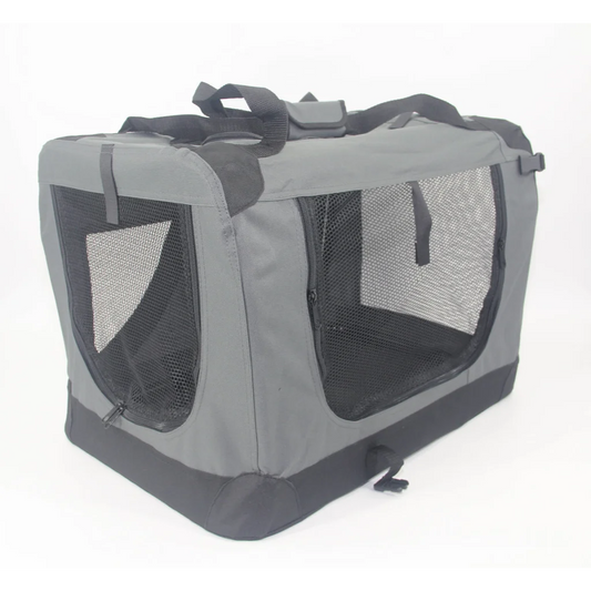 Pet Crate XL Portable Foldable Dog Puppy Cat Soft - Grey