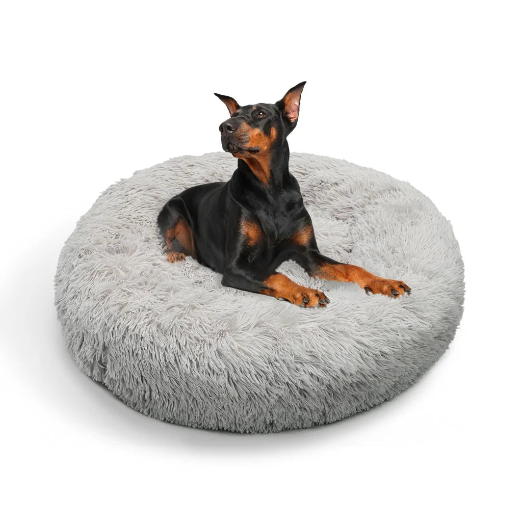 Pet Dog Bed Bedding Warm Plush Round Comfort Dog Nest Light