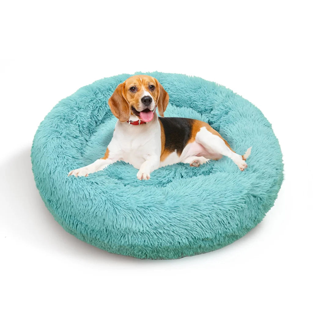 Pet Dog Bedding Warm Plush Round Comfortable Nest Comfy