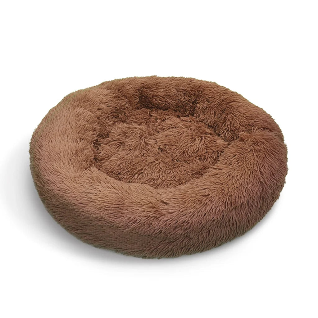 Pet Dog Bedding Warm Plush Round Comfortable Dog Nest Light