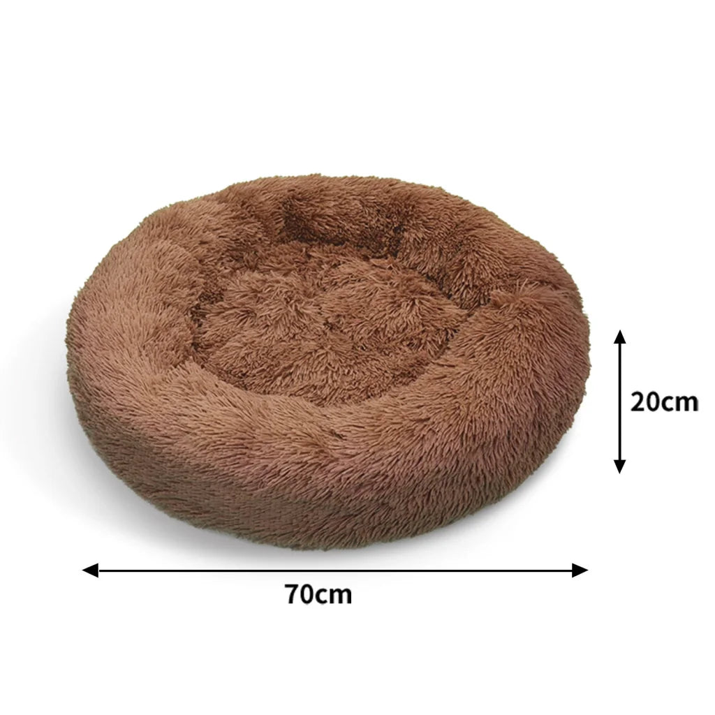 Pet Dog Bedding Warm Plush Round Comfortable Nest Sleeping