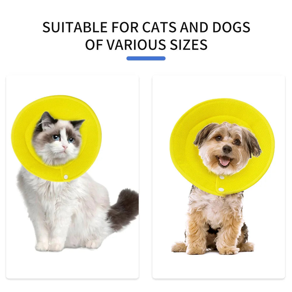 Pet Dog Cat Elizabethan Collar - Adjustable Cone Mesh