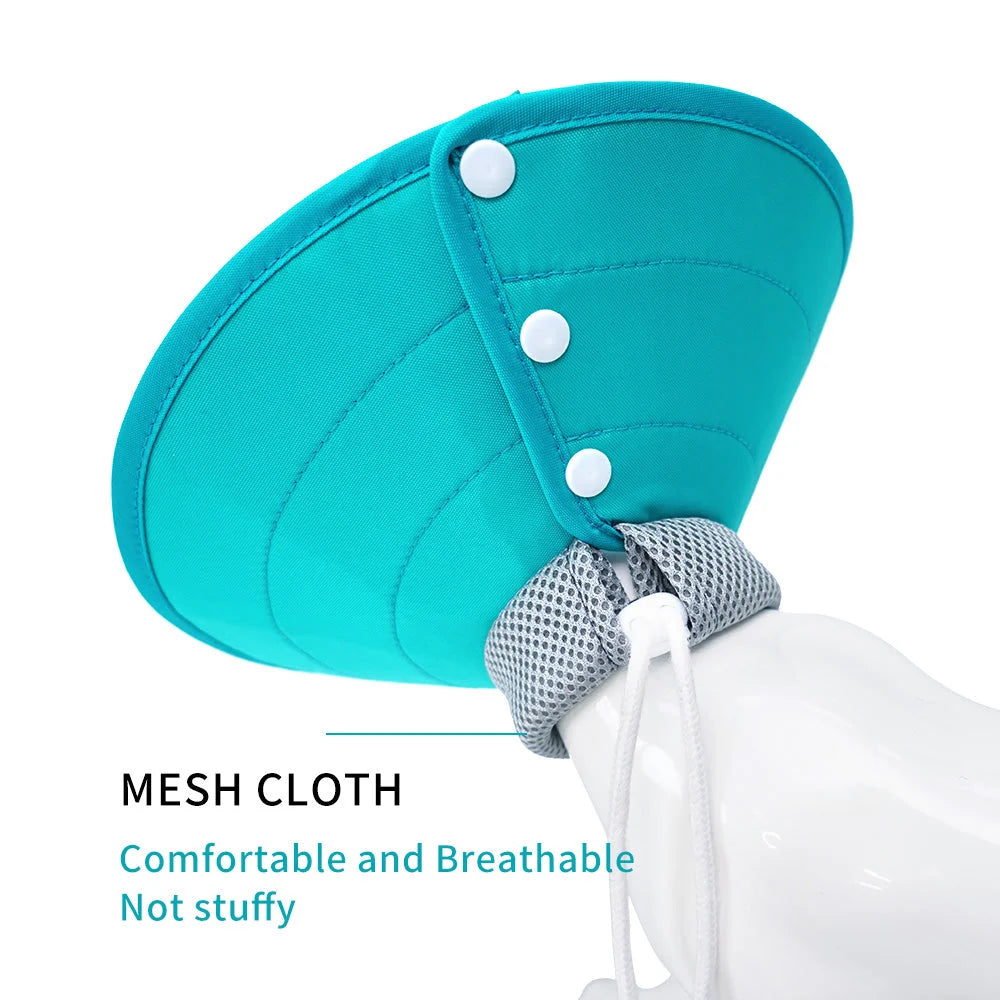 Pet Dog Cat Elizabethan Collar - Nylon Adjustable Cone Mesh