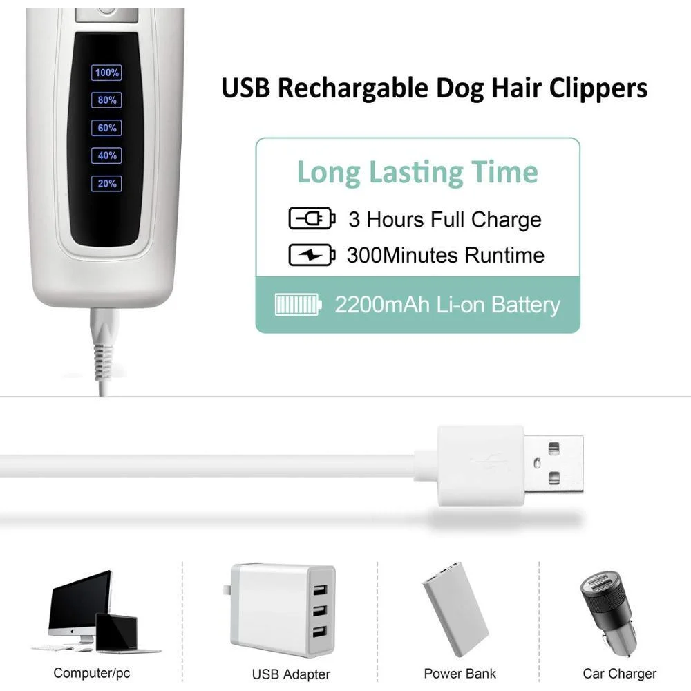 Pet Dog Clipper Kit Cordless Blade Set for Cat