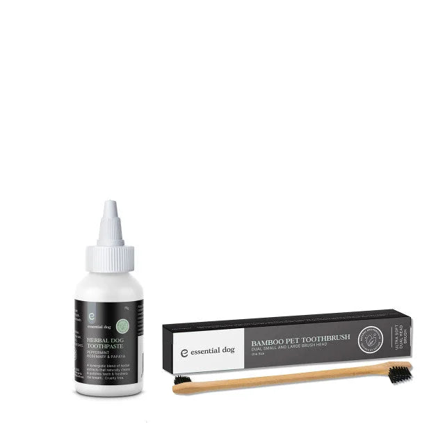 Pet Dog Dental Kit Bamboo - Toothpaste & Toothbrush - Pet