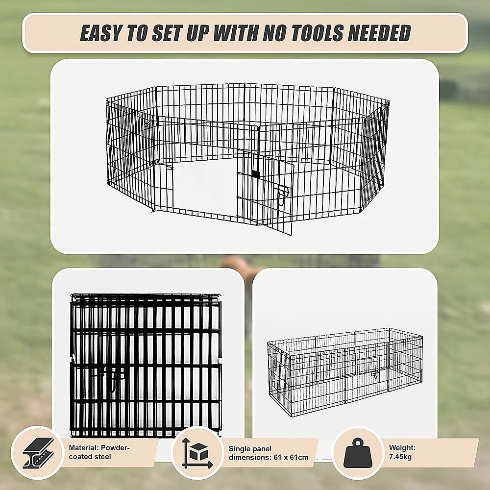 Pet dog playpen with panel puppy exercise cage enclosure