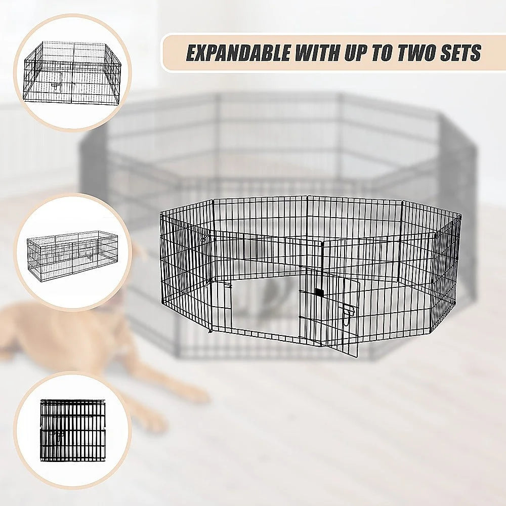 Panel pet dog with playpen puppy exercise cage enclosure