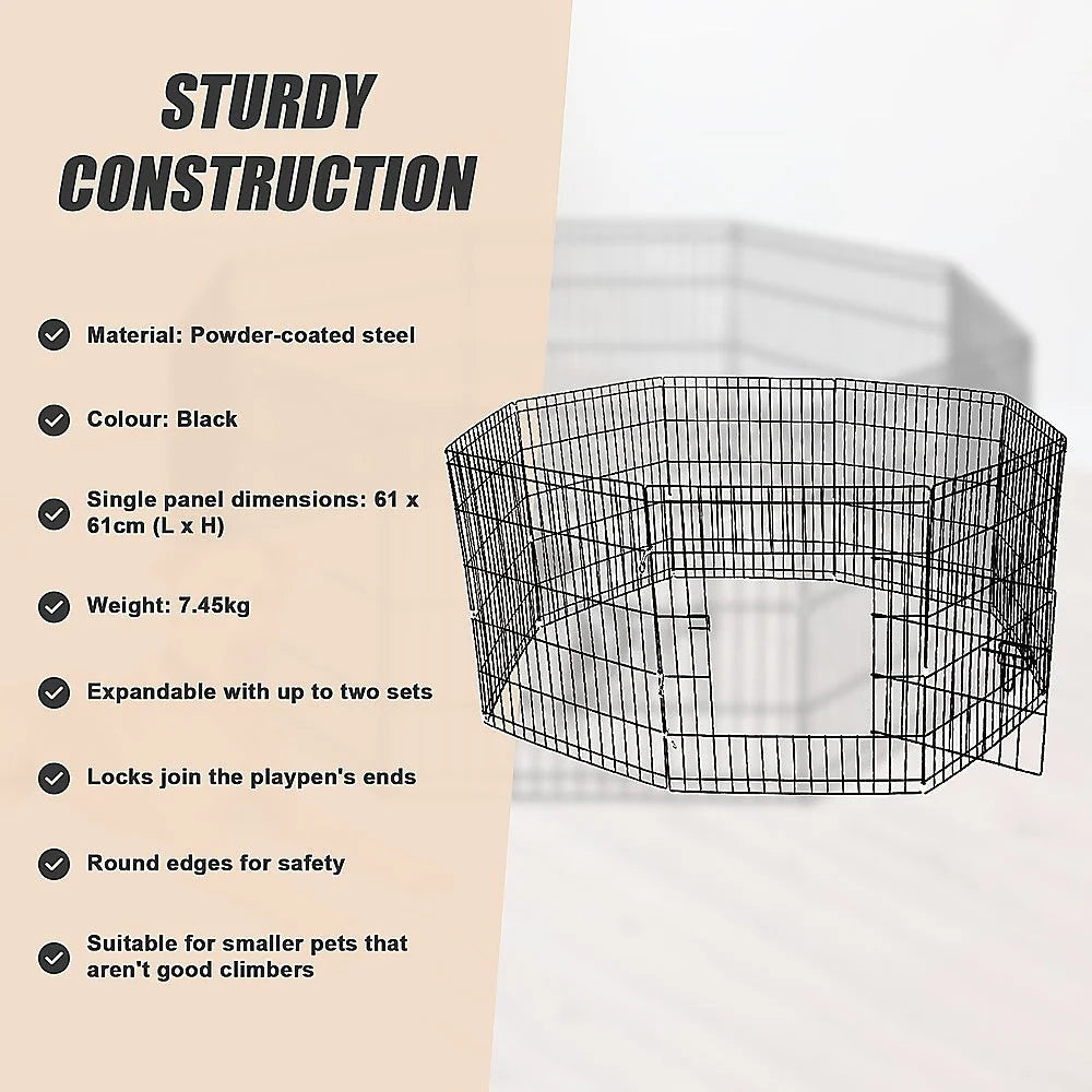 Pet Dog Playpen 24’’ 8 Panel Puppy Exercise Cage Enclosure