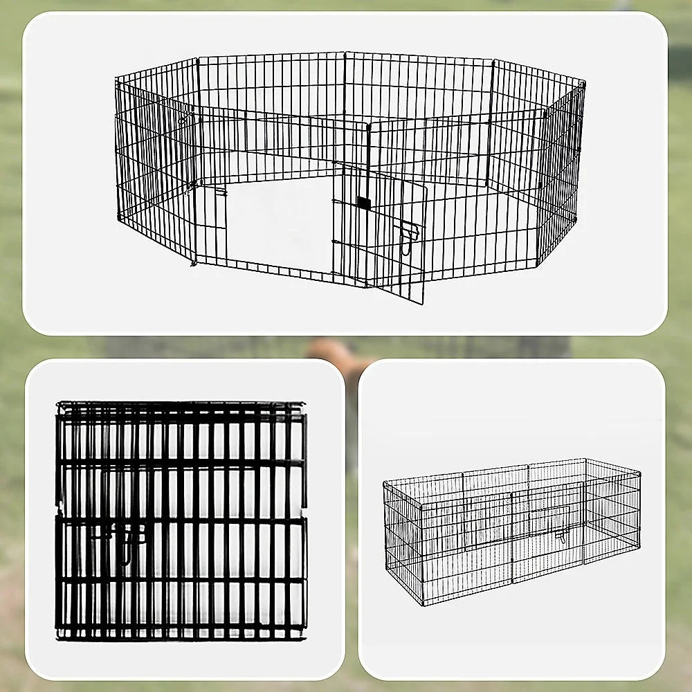 Pet Dog Playpen 8 Panel Puppy Exercise Cage Enclosure Fence