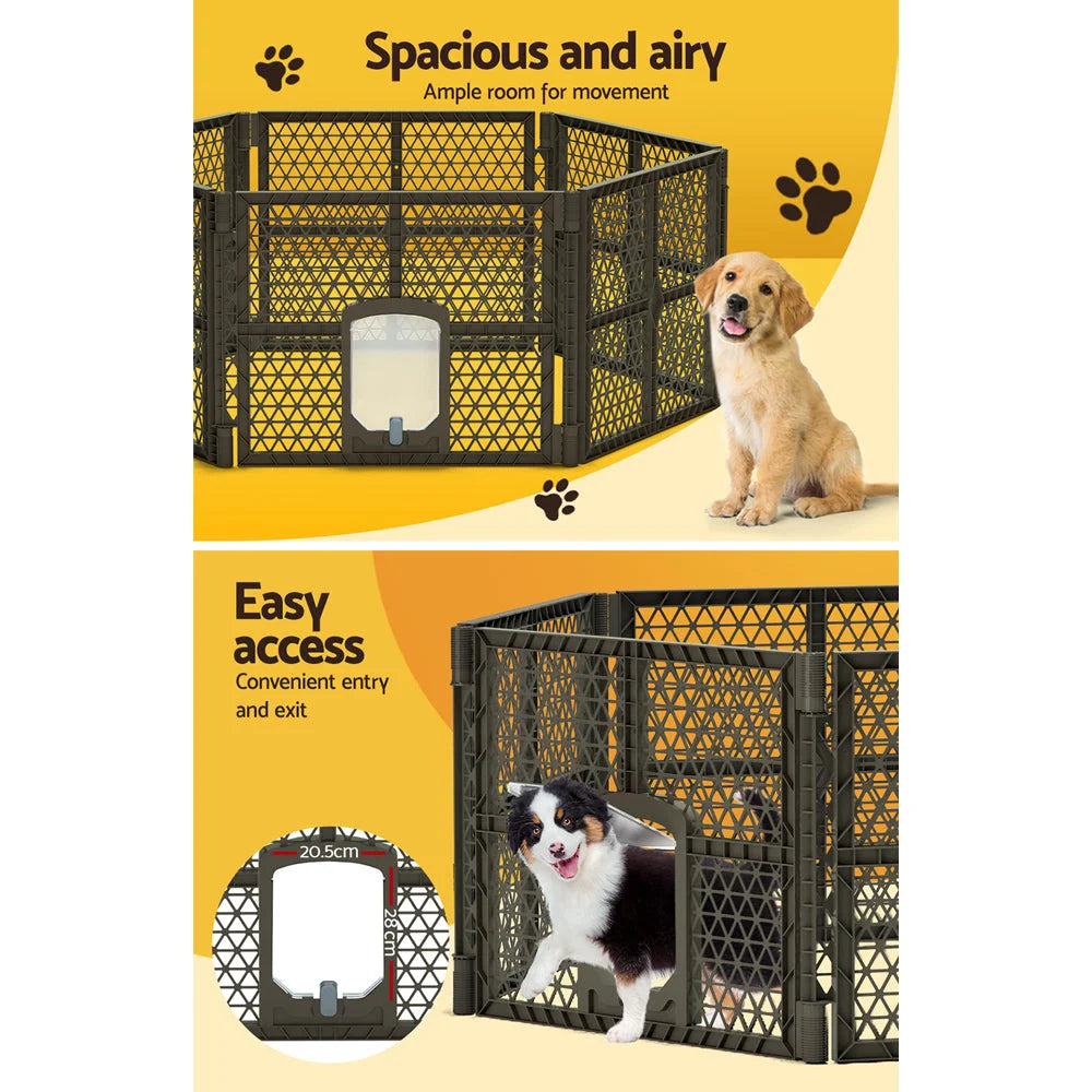 Pet Dog Playpen Enclosure 6 Panels Plastic Fence Play Pen