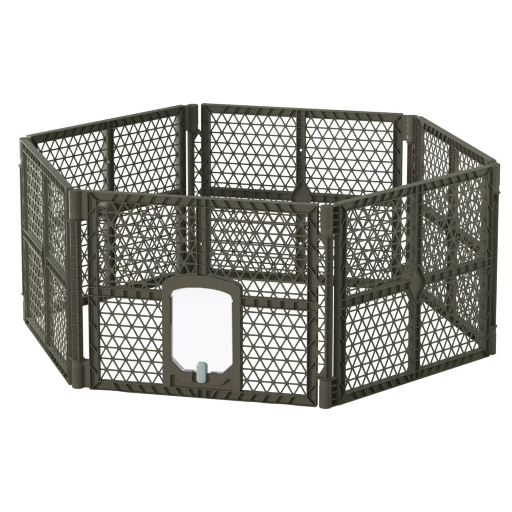 Pet Dog Playpen Enclosure 6 Panels Plastic Fence Play Pen