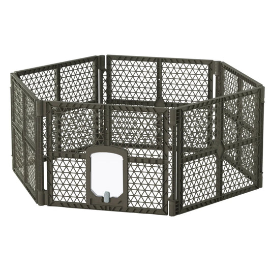 Pet Dog Playpen Enclosure 6 Panels Plastic Fence Play Pen