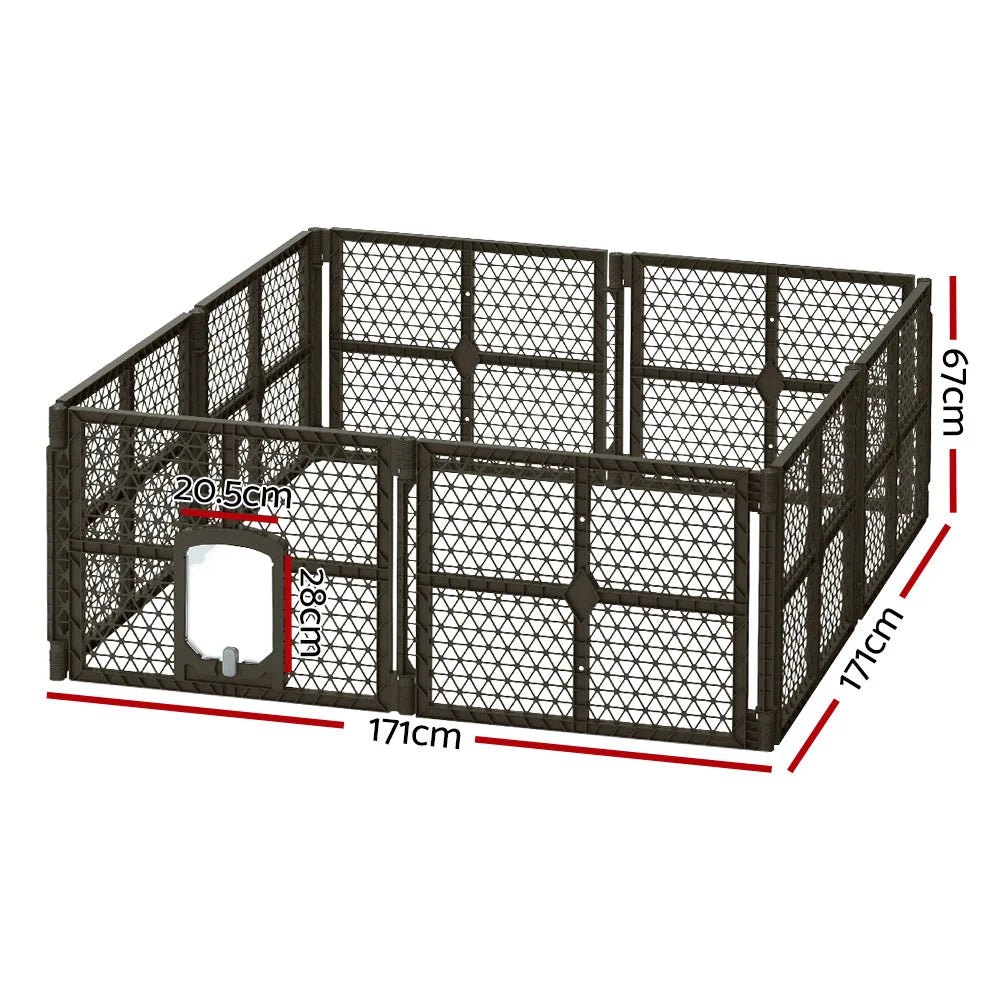 Pet Dog Playpen Enclosure 8 Panels Plastic Fence Play Pen