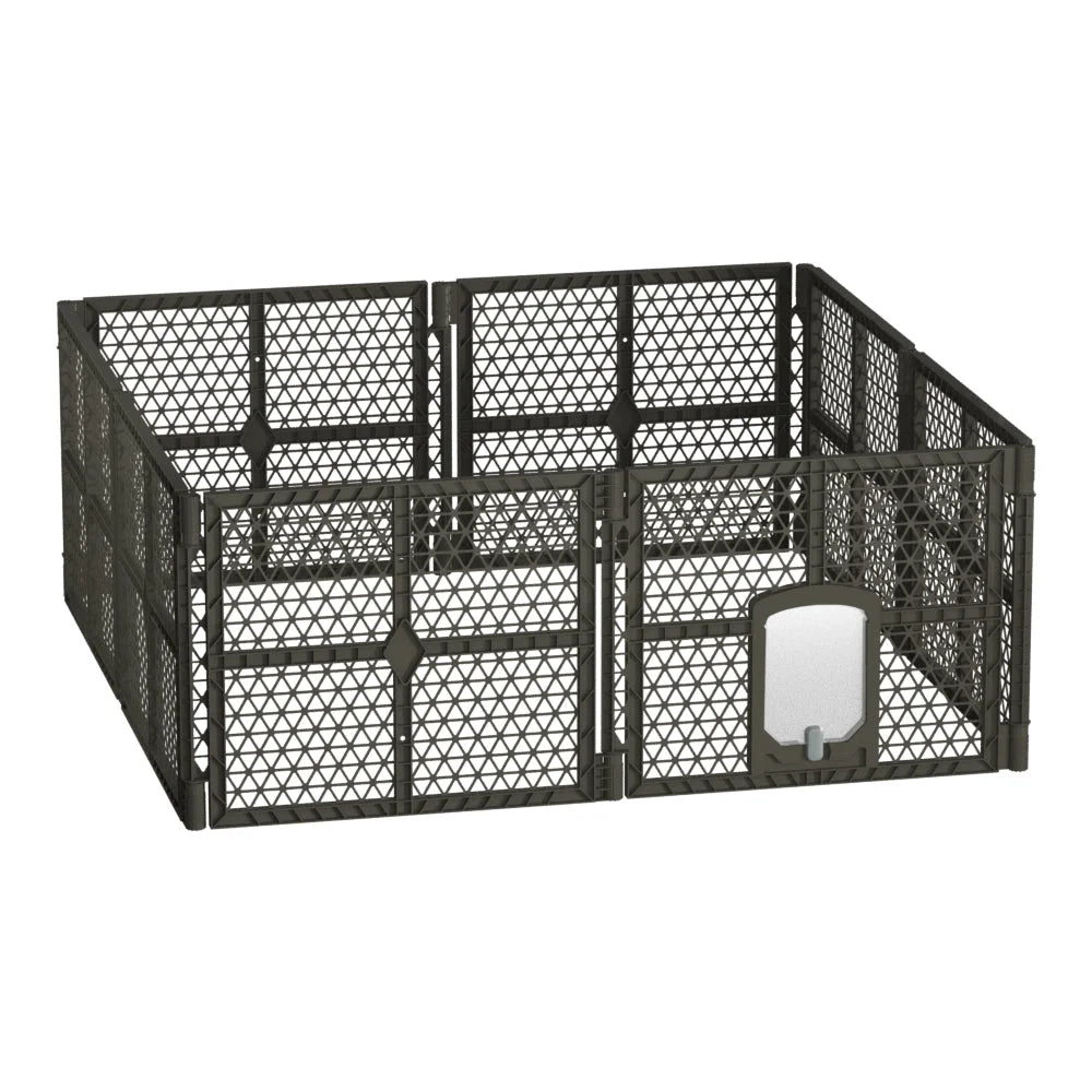 Pet Dog Playpen Enclosure 8 Panels Plastic Fence Play Pen