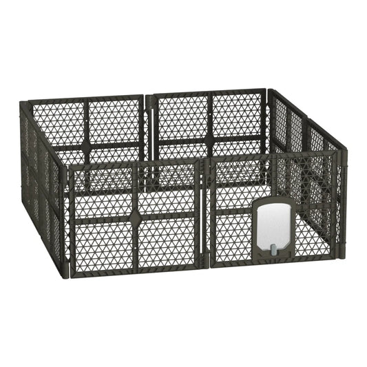 Pet Dog Playpen Enclosure 8 Panels Plastic Fence Play Pen