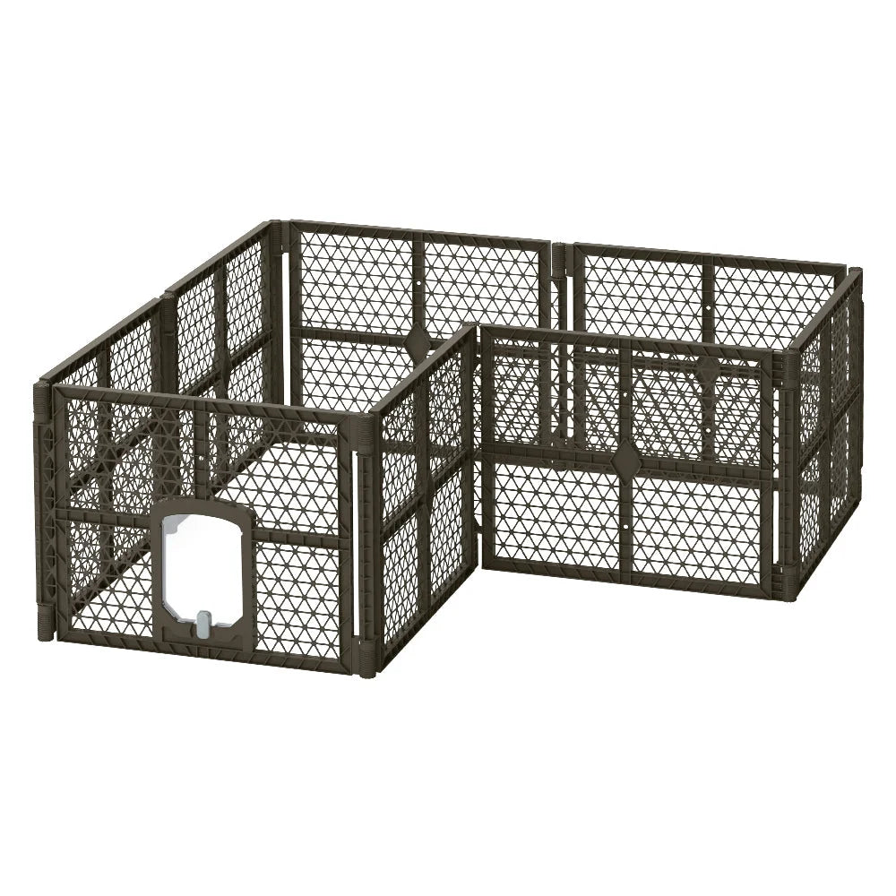 Pet Dog Playpen Enclosure 8 Panels Plastic Fence Play Pen