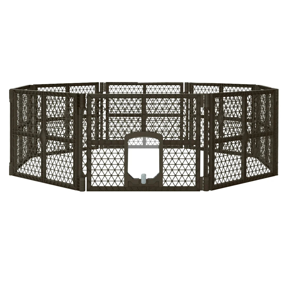 Pet Dog Playpen Enclosure 8 Panels Plastic Fence Play Pen