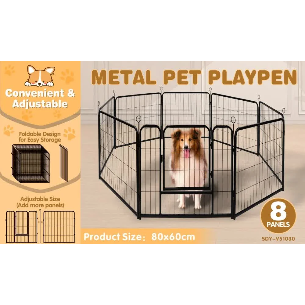 Pet Dog Playpen Puppy Exercise Cage Enclosure Fence Metal