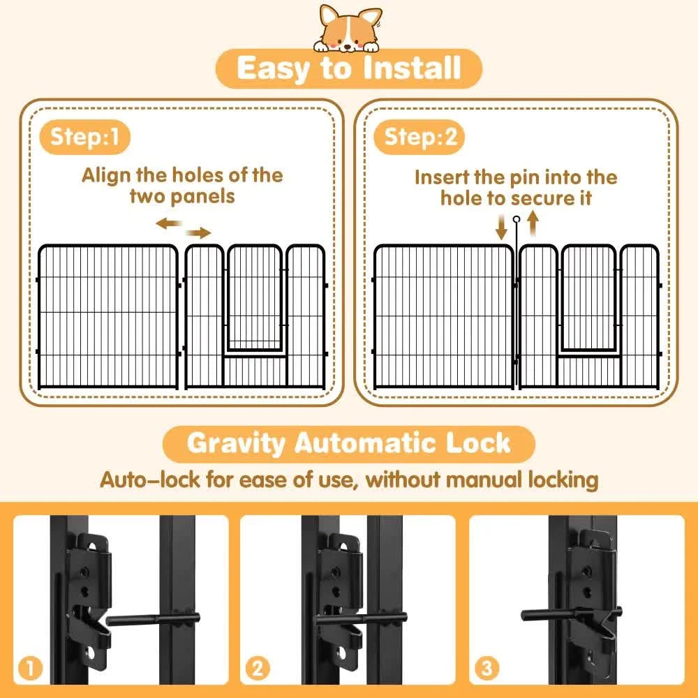 Pet Dog Playpen Puppy Exercise Cage Enclosure Fence Metal