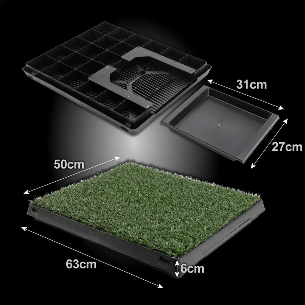 Pet Dog Potty Tray Training Toilet 63cm x 50cm with 1 Grass