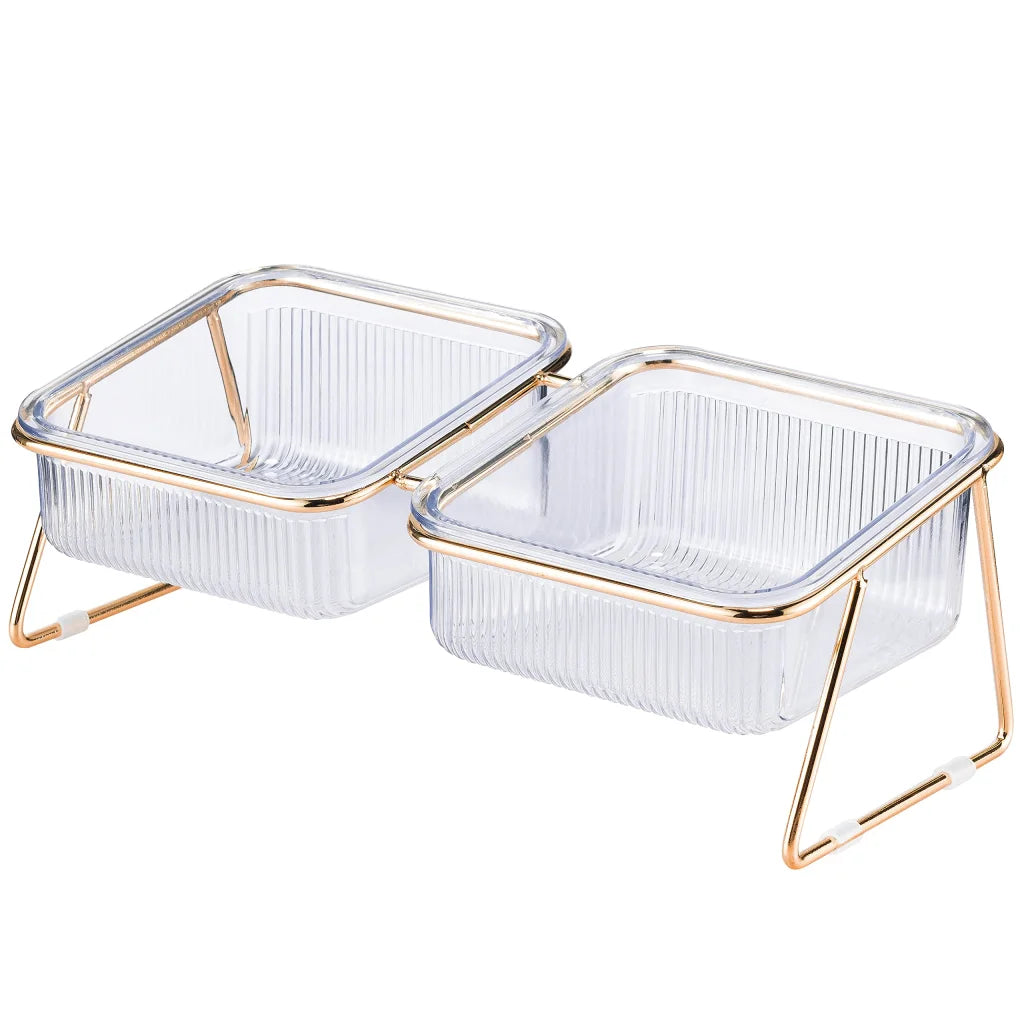 Pet Feeding Bowls Dog Cat Puppy Food Water Dishes - 2 Large