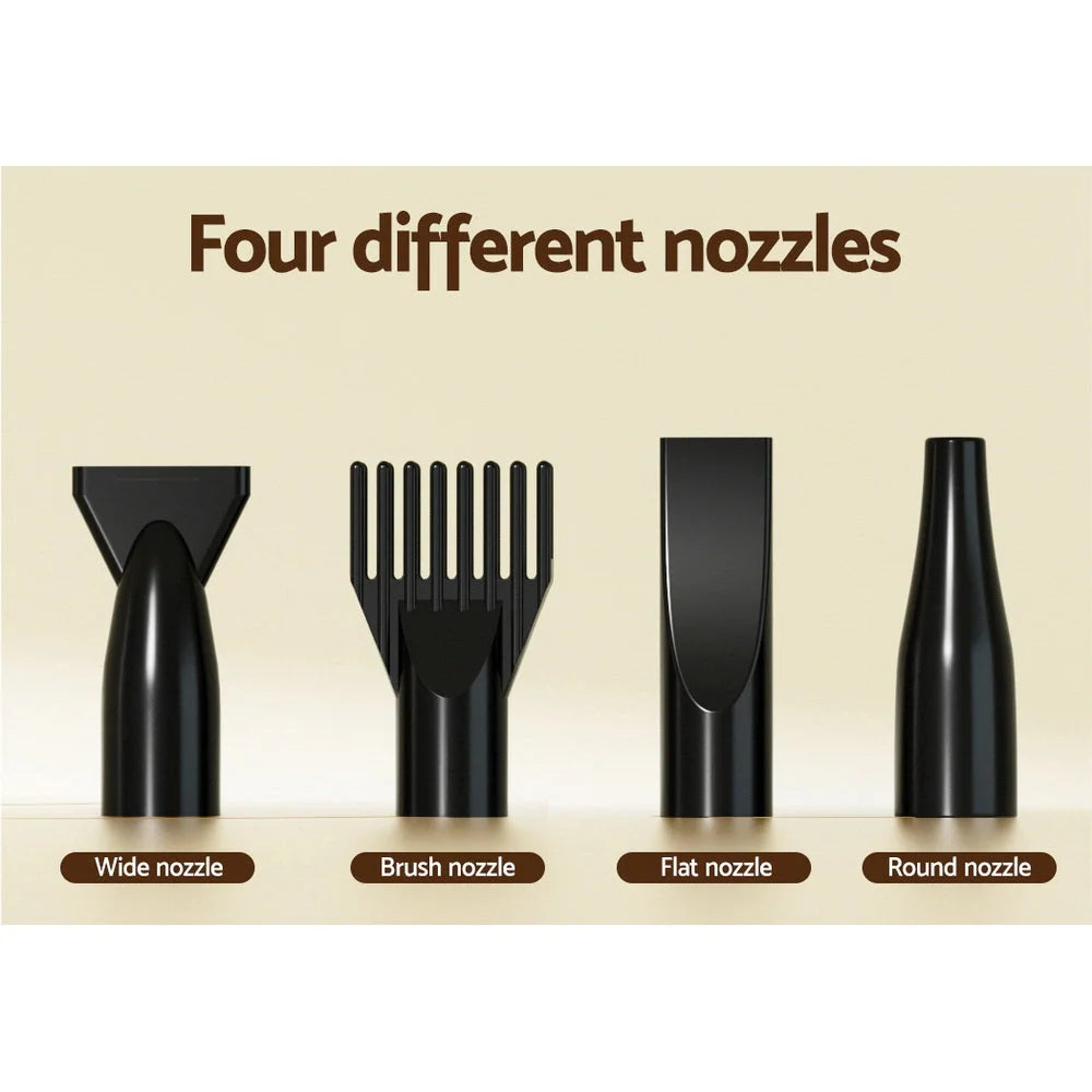 Pet hair dryer with side profile shown