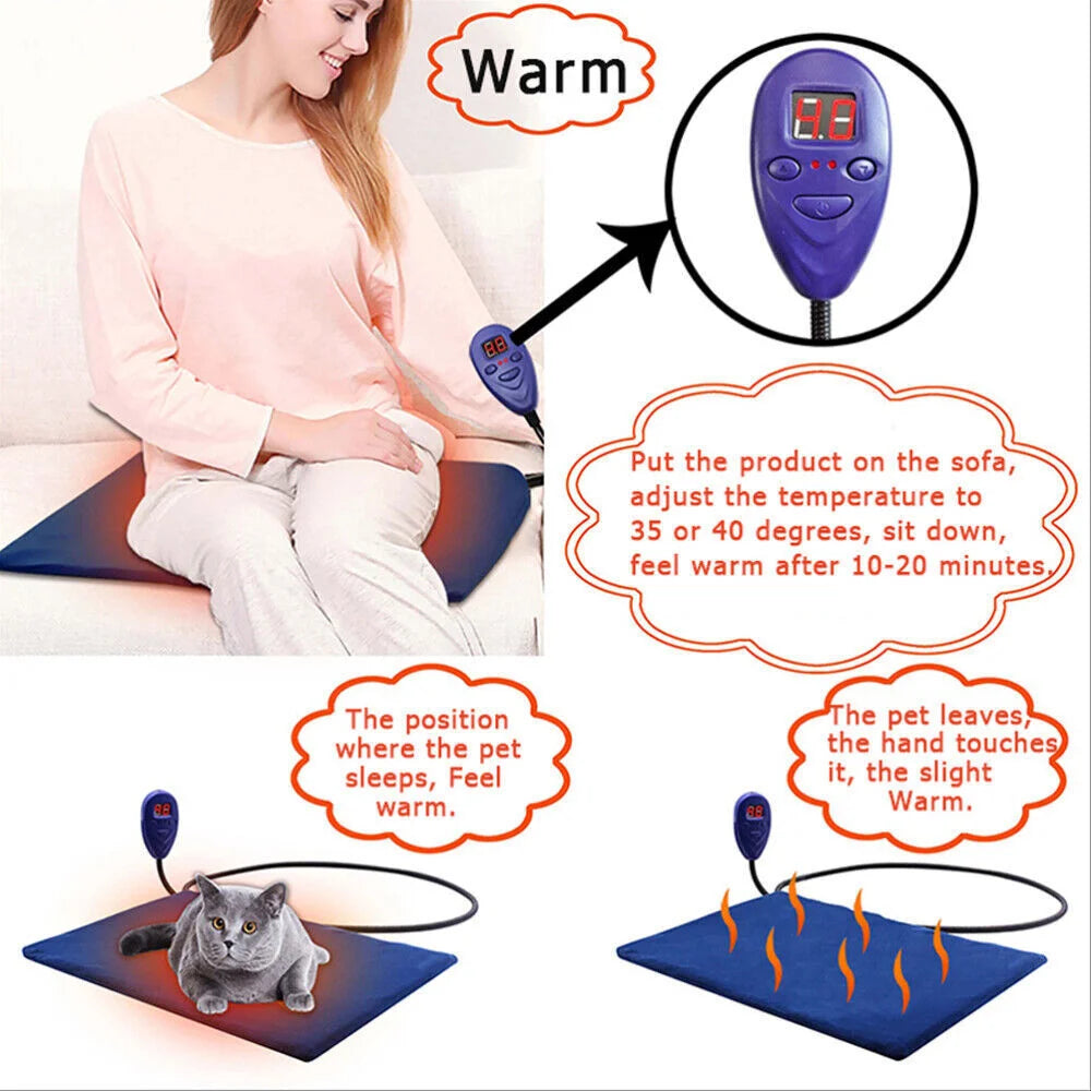 Pet Heat Pad Waterproof Heating Mat for Cat & Dog Bed