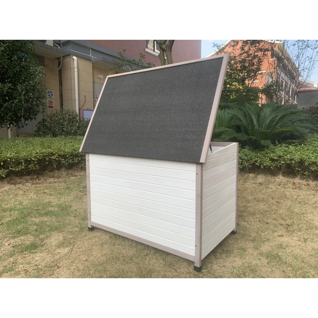 Pet Kennel L Timber Dog Puppy Wooden Cabin with Stripe