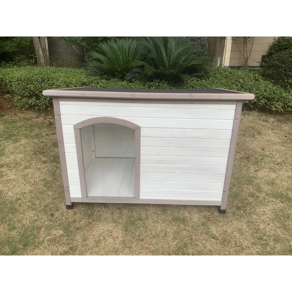 Pet Kennel L Timber Dog Puppy Wooden Cabin with Stripe
