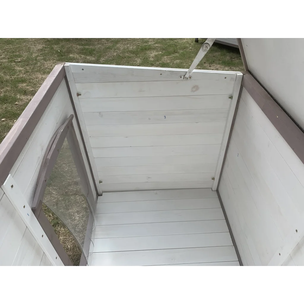 Pet Kennel L Timber Dog Puppy Wooden Cabin with Stripe