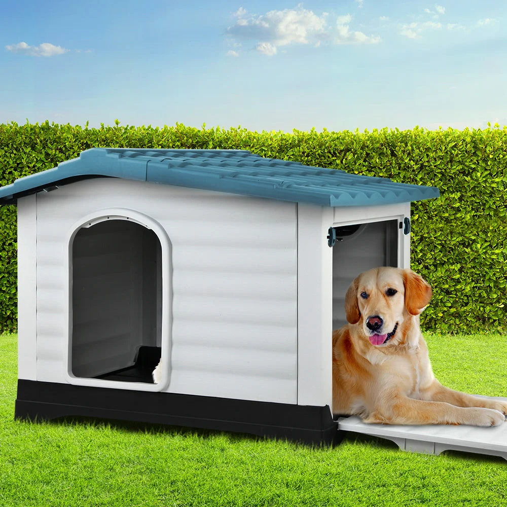 Pet Kennel Weatherproof Blue - Dog Supplies