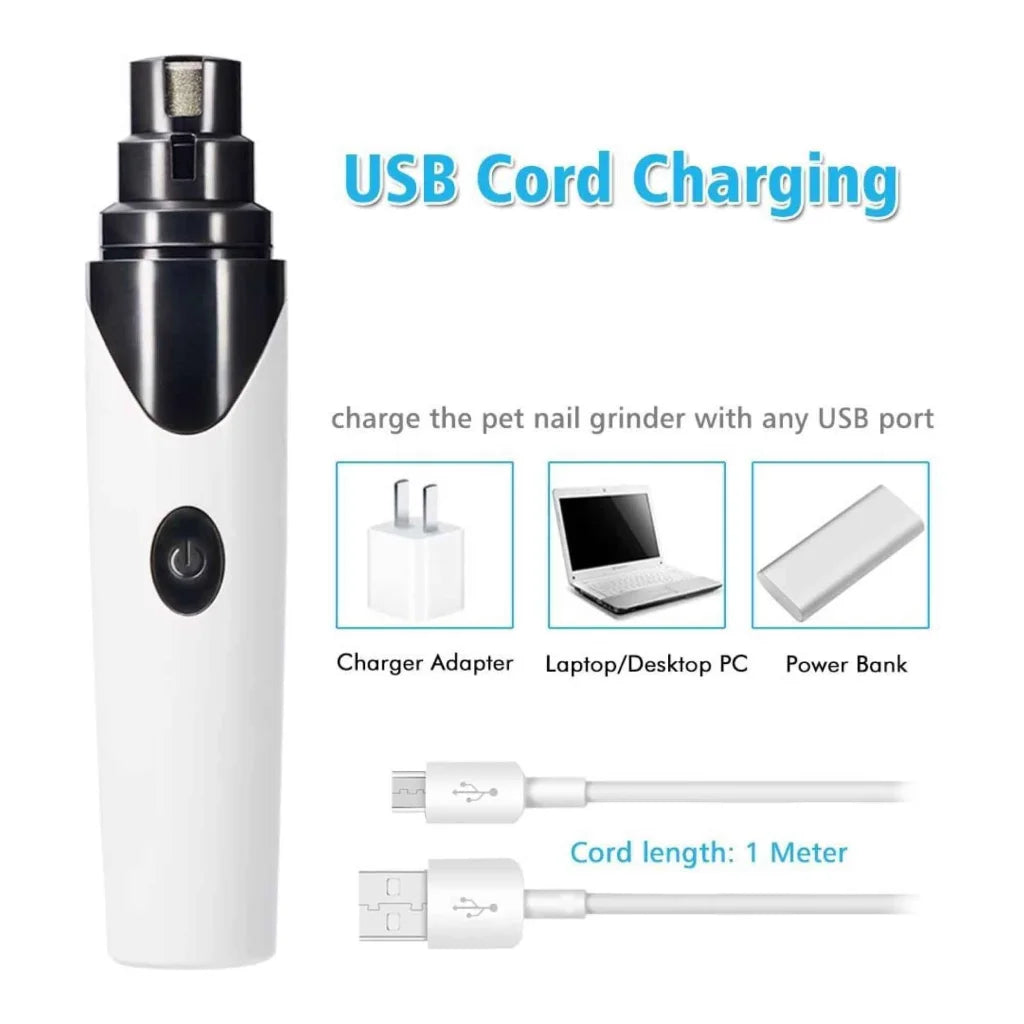 Pet Nail Grinder Dog Cat Trimmer Rechargeable Clipper Claw