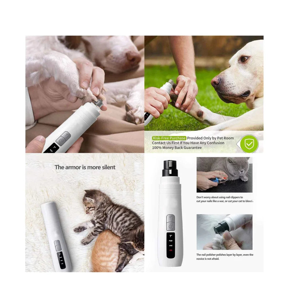 Pet Nail Grinder Dog Cat Trimmer Turbo USB Rechargeable