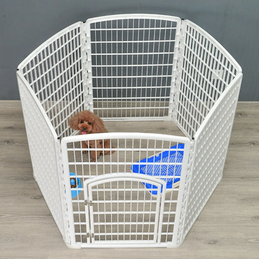 Pet Pen 6 Panel Plastic Foldable Dog Fence Enclosure