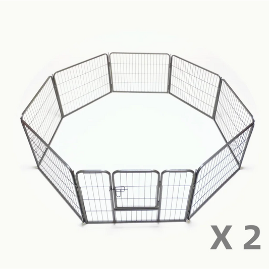 Pet Playpen Exercise Cage Enclosure Fence 2X 8 Panel 60cm