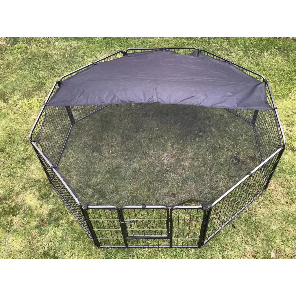 Pet playpen fence with cover fabric and edge stitching
