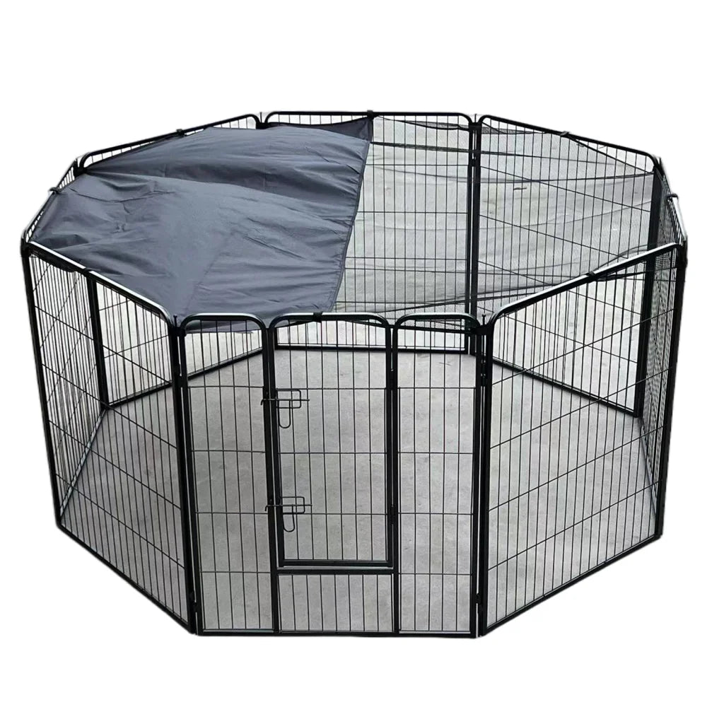 Pet Playpen Fence with Cover 100cm Heavy Duty for Dog Cat