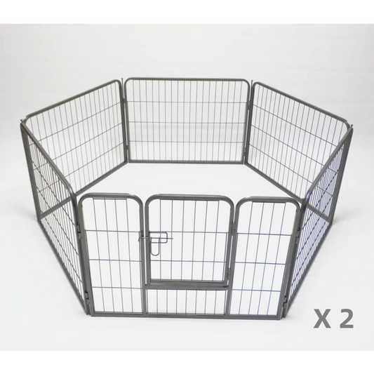 Pet Playpen Heavy Duty 2 X 6 Panel Exercise Fence 60cm