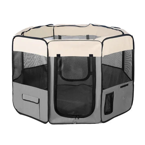 Pet Playpen Small Grey for Dog Cat Puppy Rabbit Guinea Pig
