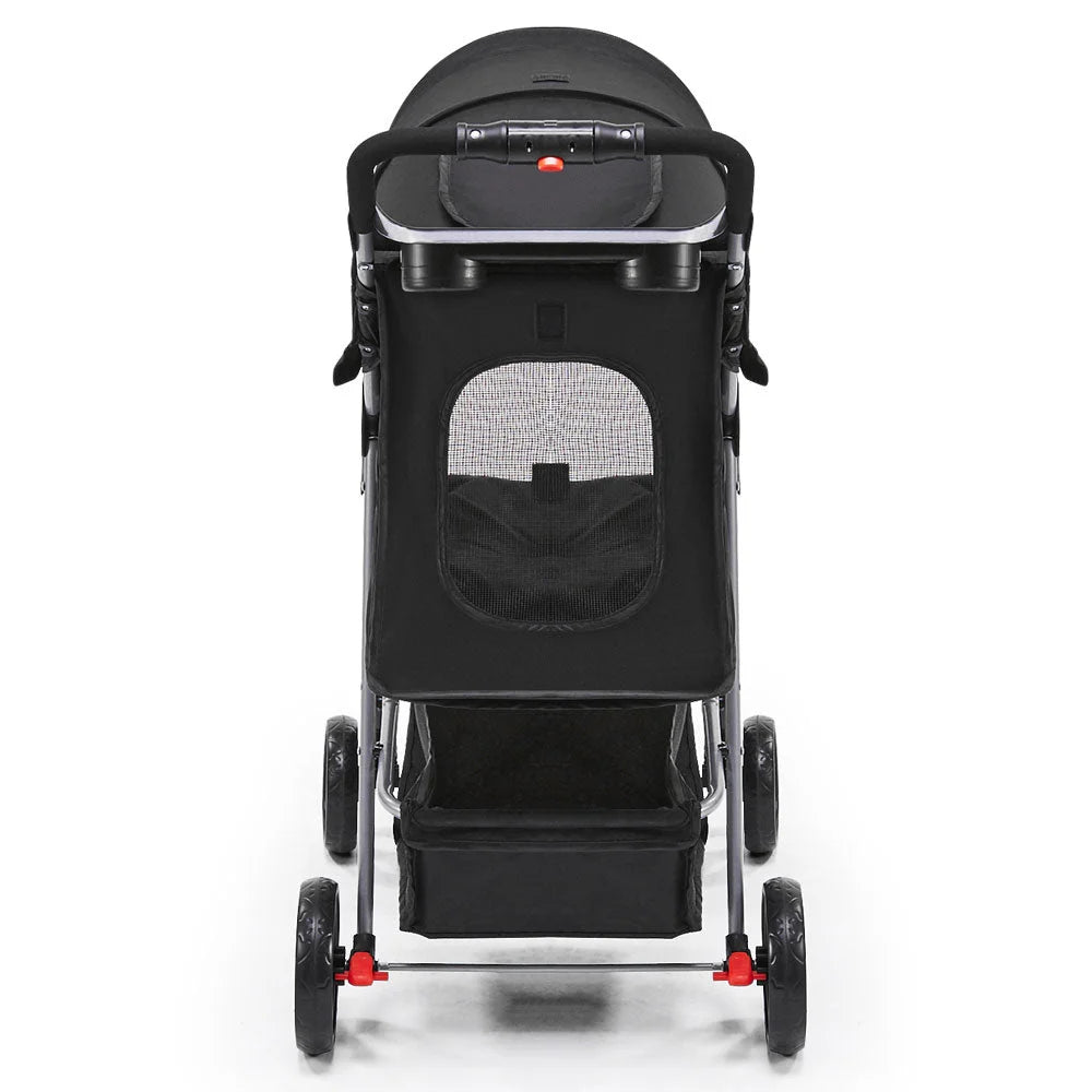 Pet Stroller 4-Wheel Black - Cat Supplies