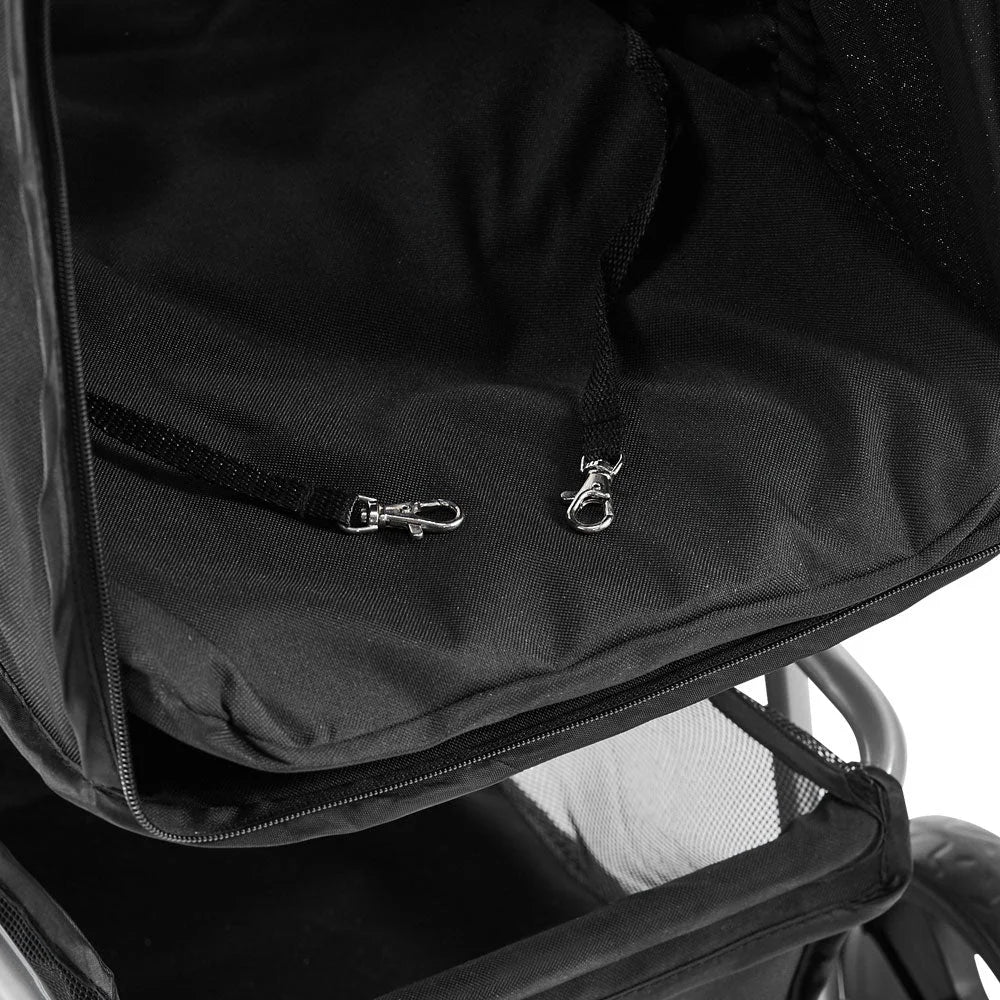 Pet Stroller 4-Wheel Black - Cat Supplies