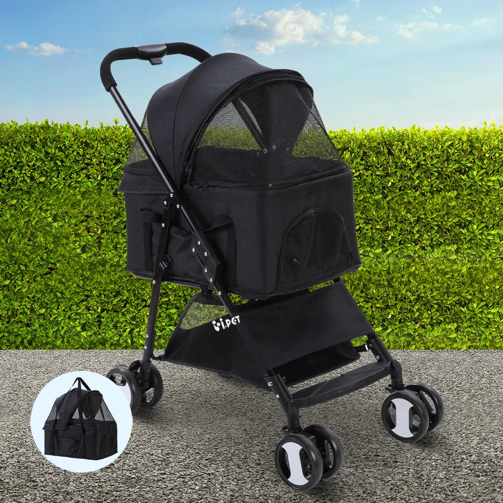 Pet Stroller Dog Carrier Foldable Pram 3-in-1 Middle Size