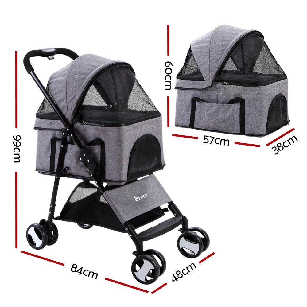 Pet Stroller Dog Carrier Foldable Pram 3 IN 1 Middle Size
