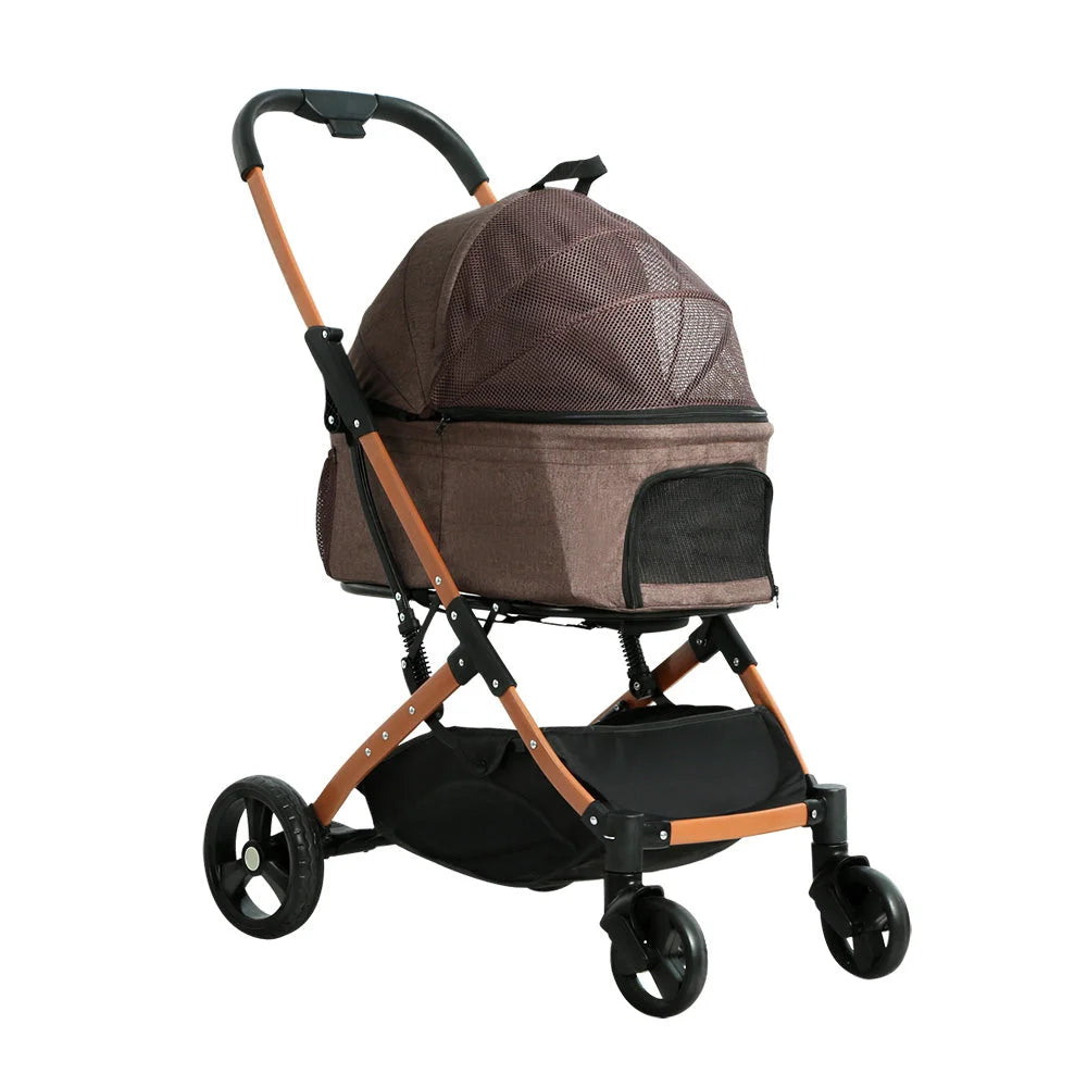 Pet Stroller Dog Pram Large Cat Carrier Travel Foldable 4